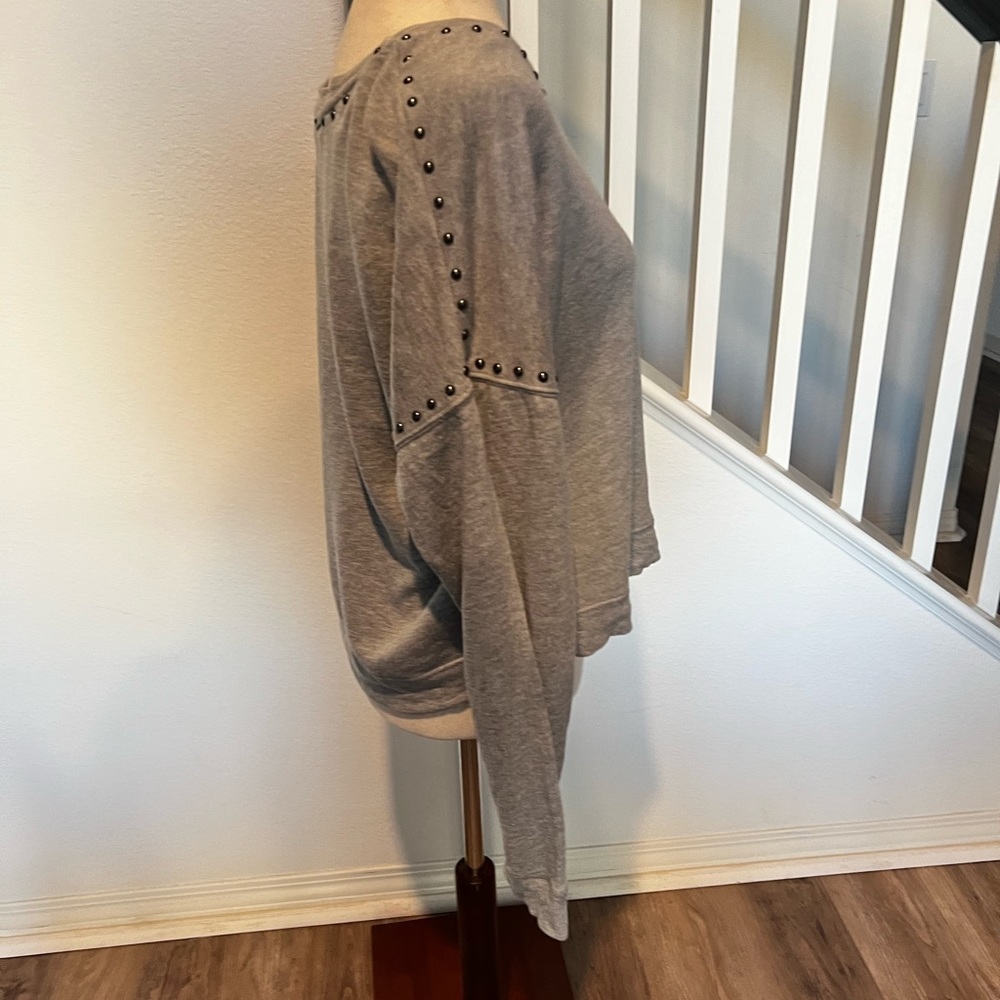 Rails “Wilson” Studded Heather Gray Sweatshirt Me… - image 4